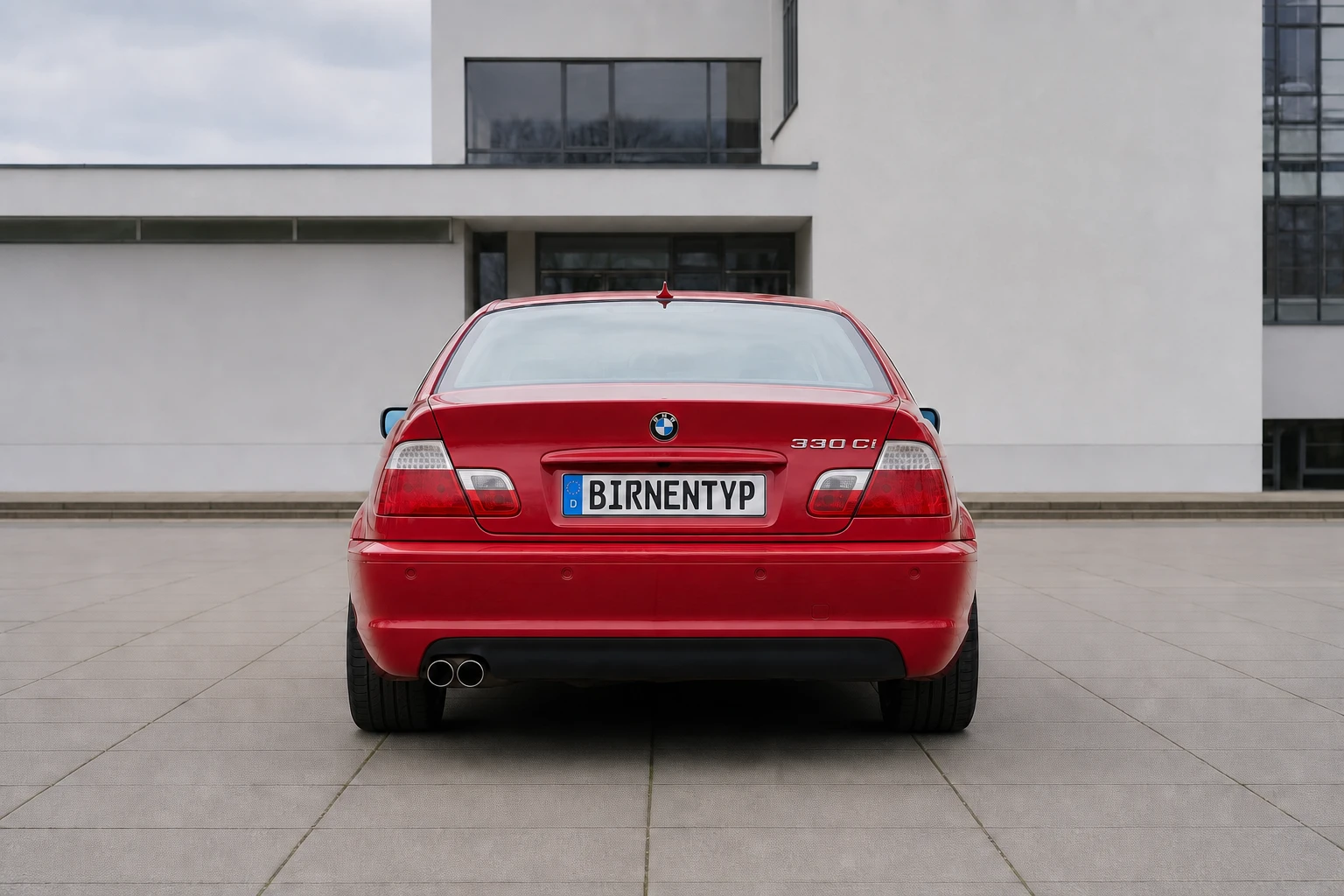 Heck-Ansicht des BMW 3er 4. Gen (Coupé) (mit KI erzeugt)