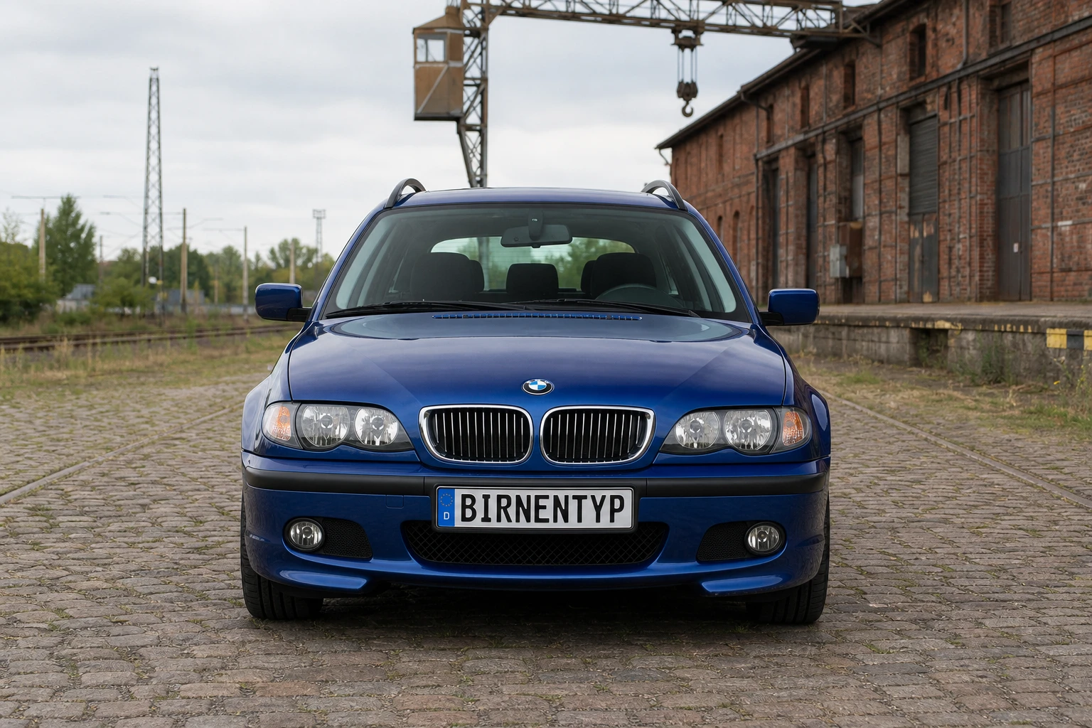 Frontansicht des BMW 3er 4. Gen (Touring / Kombi) (mit KI erzeugt)