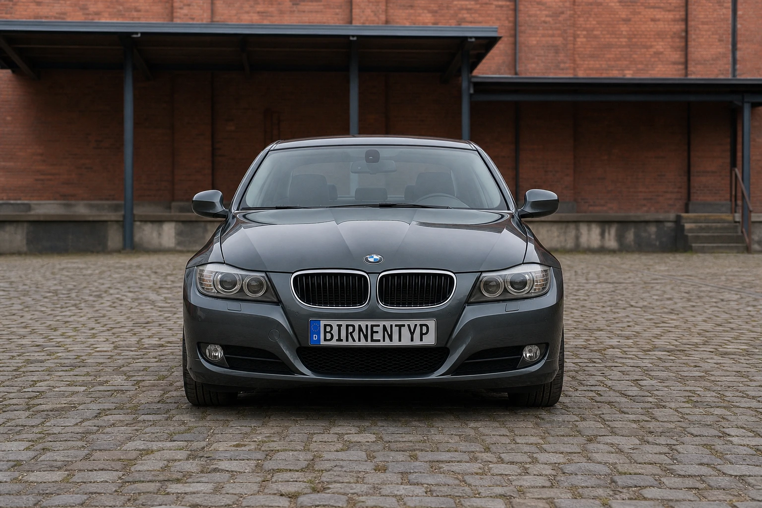 Frontansicht des 3er BMW (Limousine) (mit KI erzeugt)