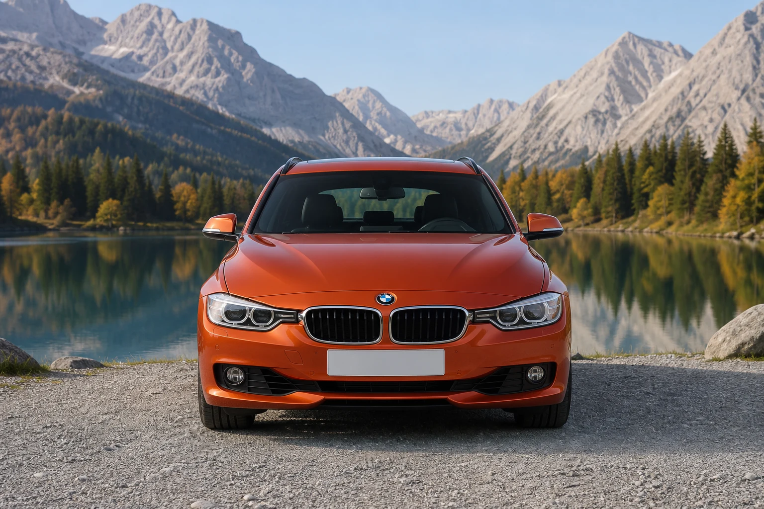 Frontansicht des 3er BMW (Touring / Kombi) (mit KI erzeugt)