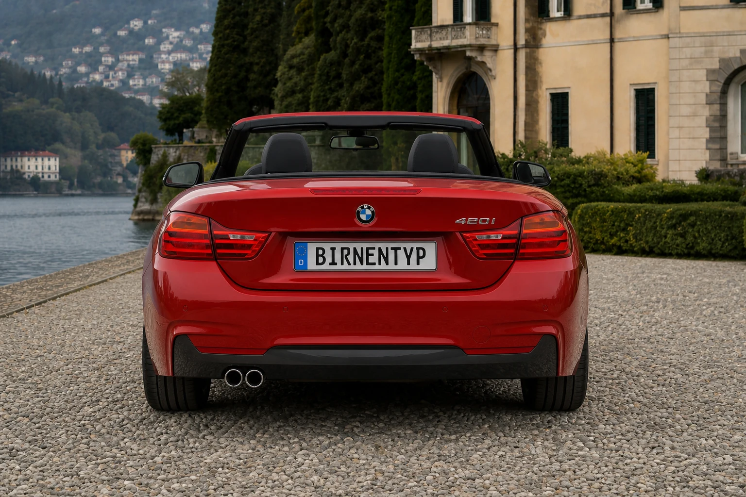 Heck-Ansicht des BMW 4er 1 (Cabriolet) (mit KI erzeugt)