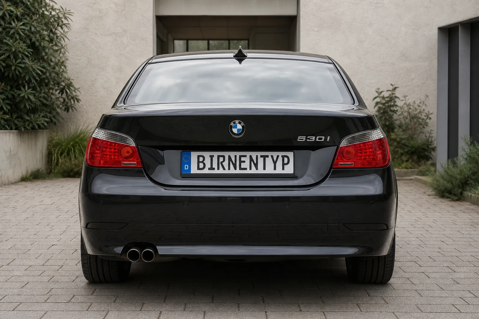 Heck-Ansicht des BMW 5er 5. Gen (mit KI erzeugt)