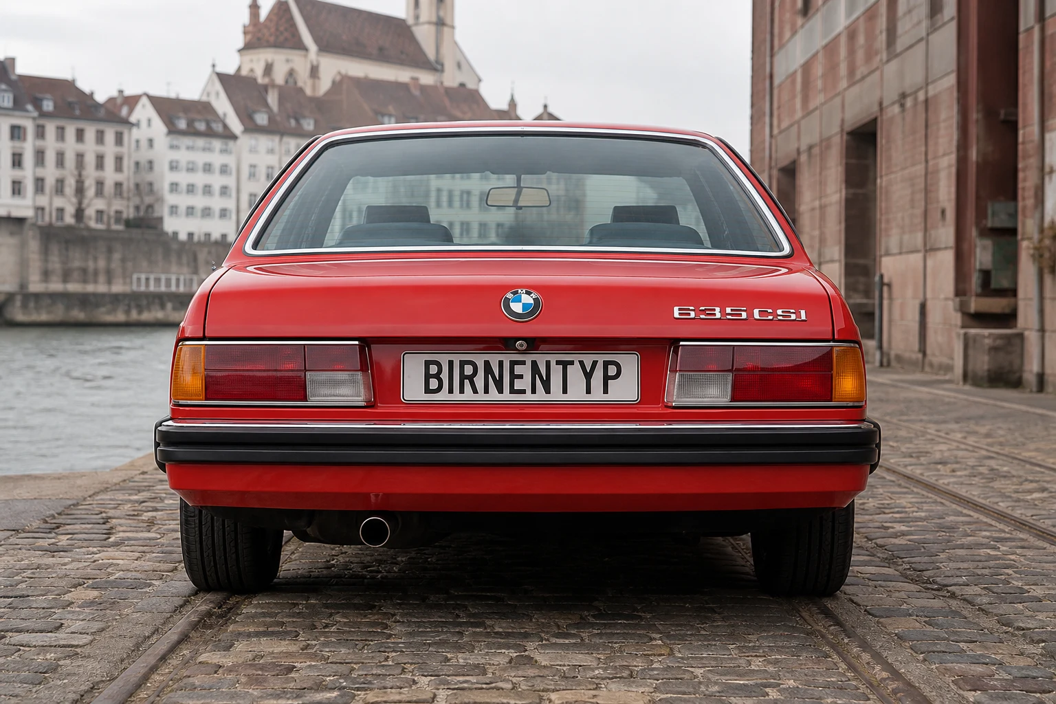 Heck-Ansicht des BMW 6er 1 (mit KI erzeugt)