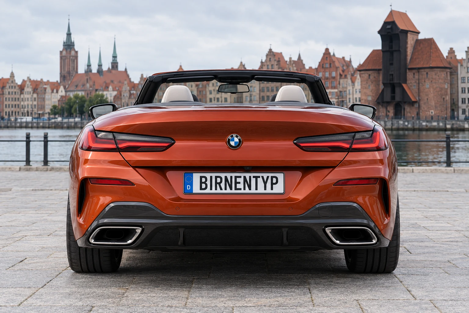 Heck-Ansicht des BMW 8er 2 (Cabriolet) (mit KI erzeugt)