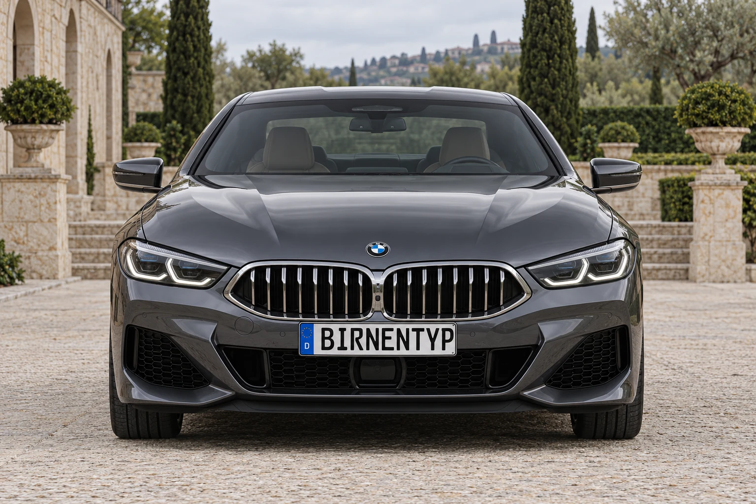Frontansicht des BMW 8er 2 (mit KI erzeugt)