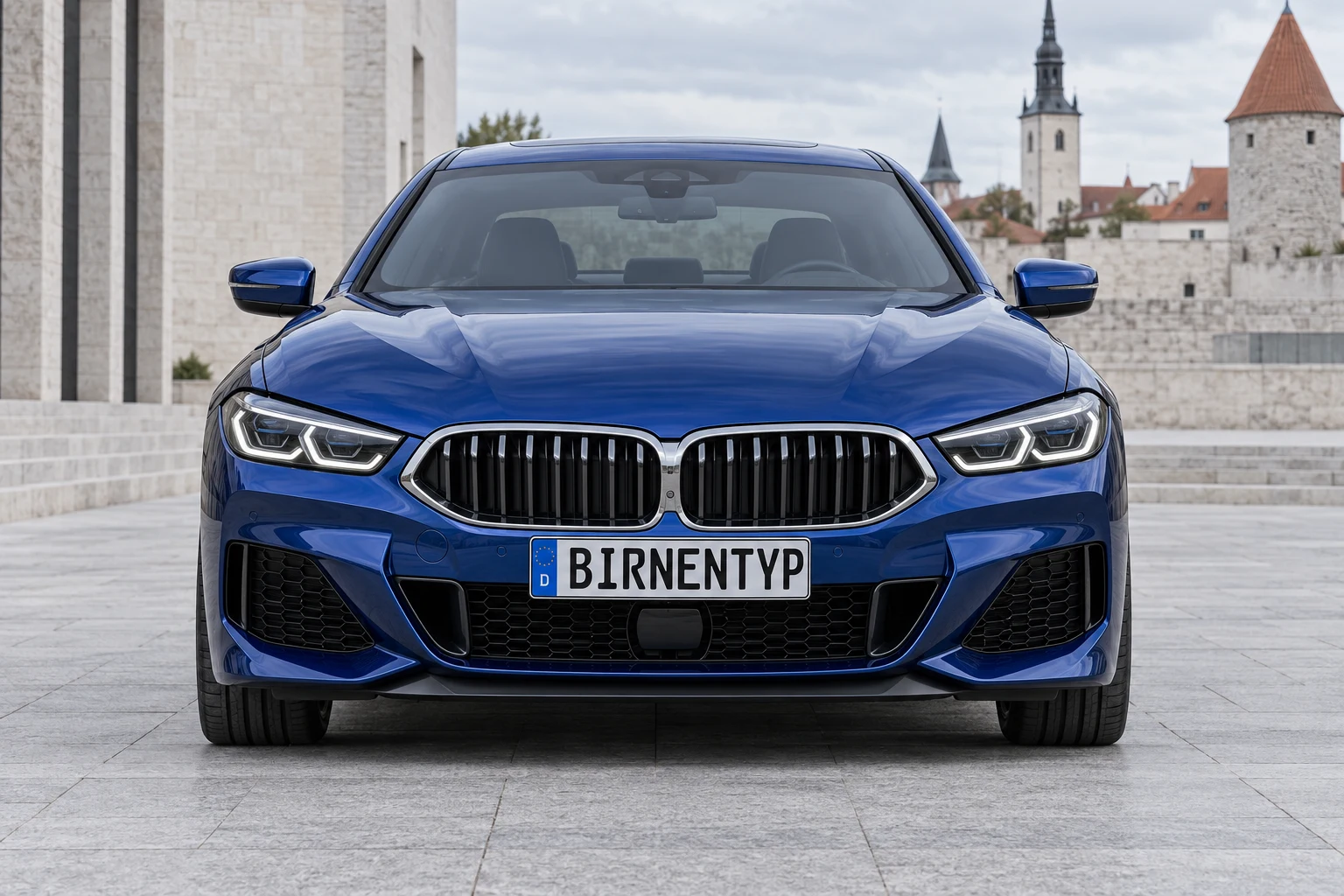 Frontansicht des BMW 8er 2 (Gran Coupé) (mit KI erzeugt)