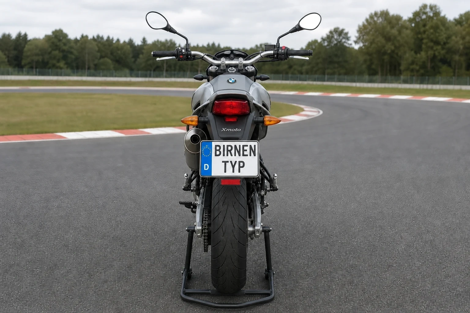 Heck-Ansicht der BMW G 650 Xmoto (& Xchallenge) (mit KI erzeugt)