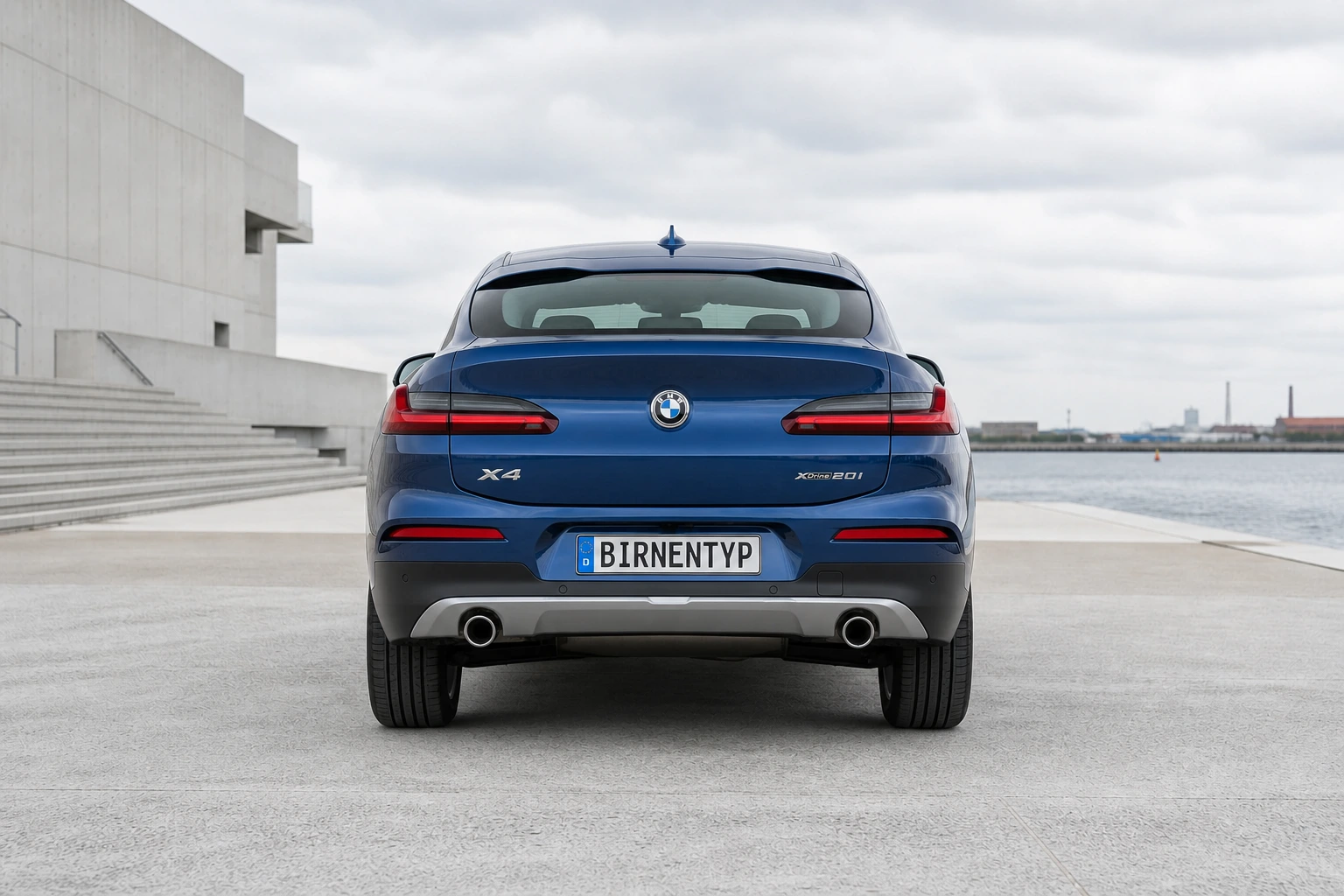 Heck-Ansicht des BMW X4 2 (mit KI erzeugt)