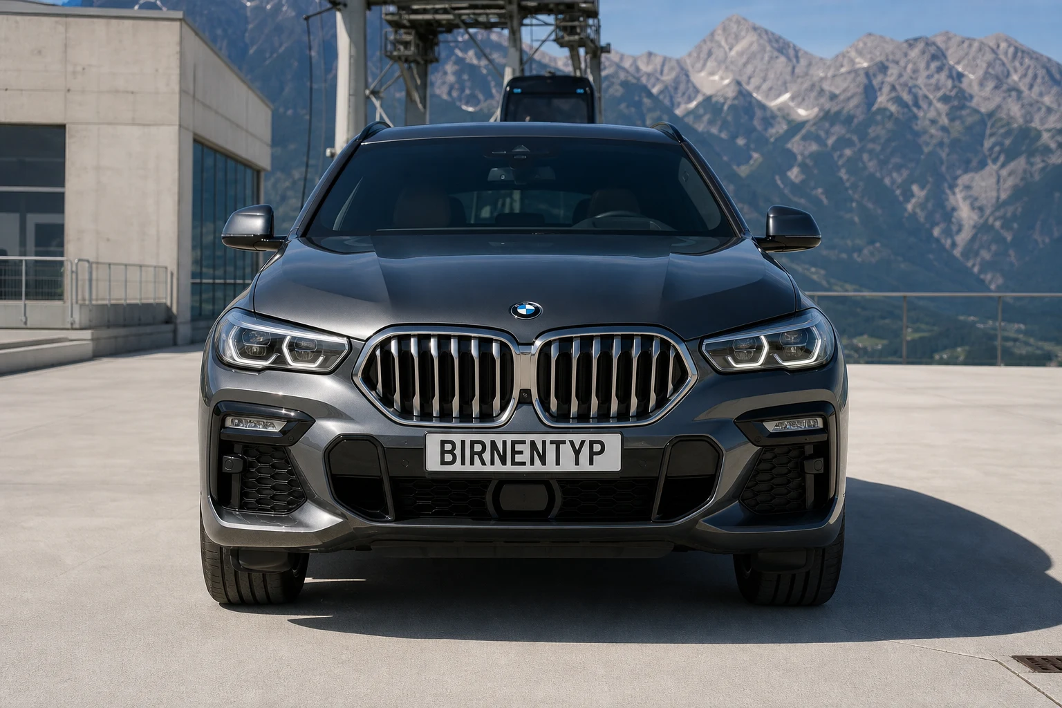 Frontansicht des BMW X6 3 (mit KI erzeugt)