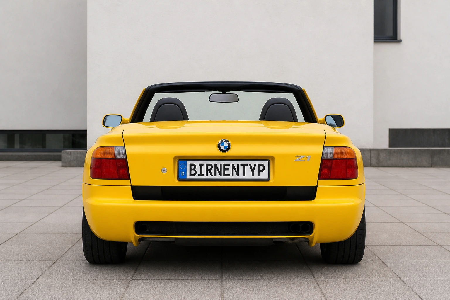 Heck-Ansicht des BMW Z1 1 (mit KI erzeugt)