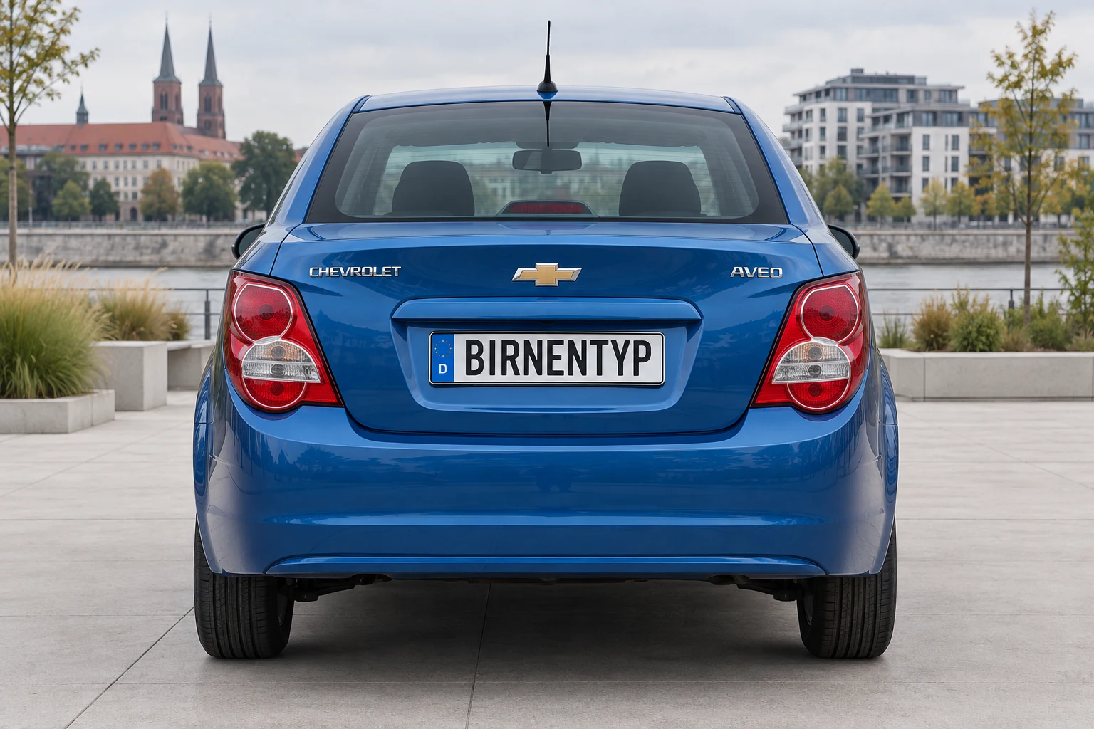 Heck-Ansicht des Chevrolet Aveo 3 (mit KI erzeugt)