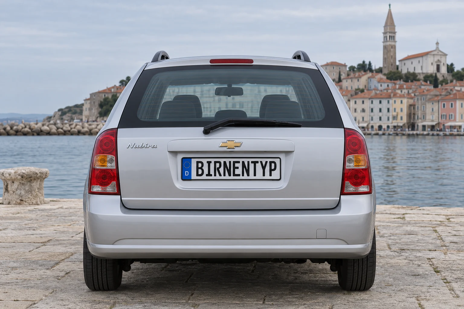 Heck-Ansicht des Chevrolet Lacetti/Nubira 1 (Nubira Kombi) (mit KI erzeugt)