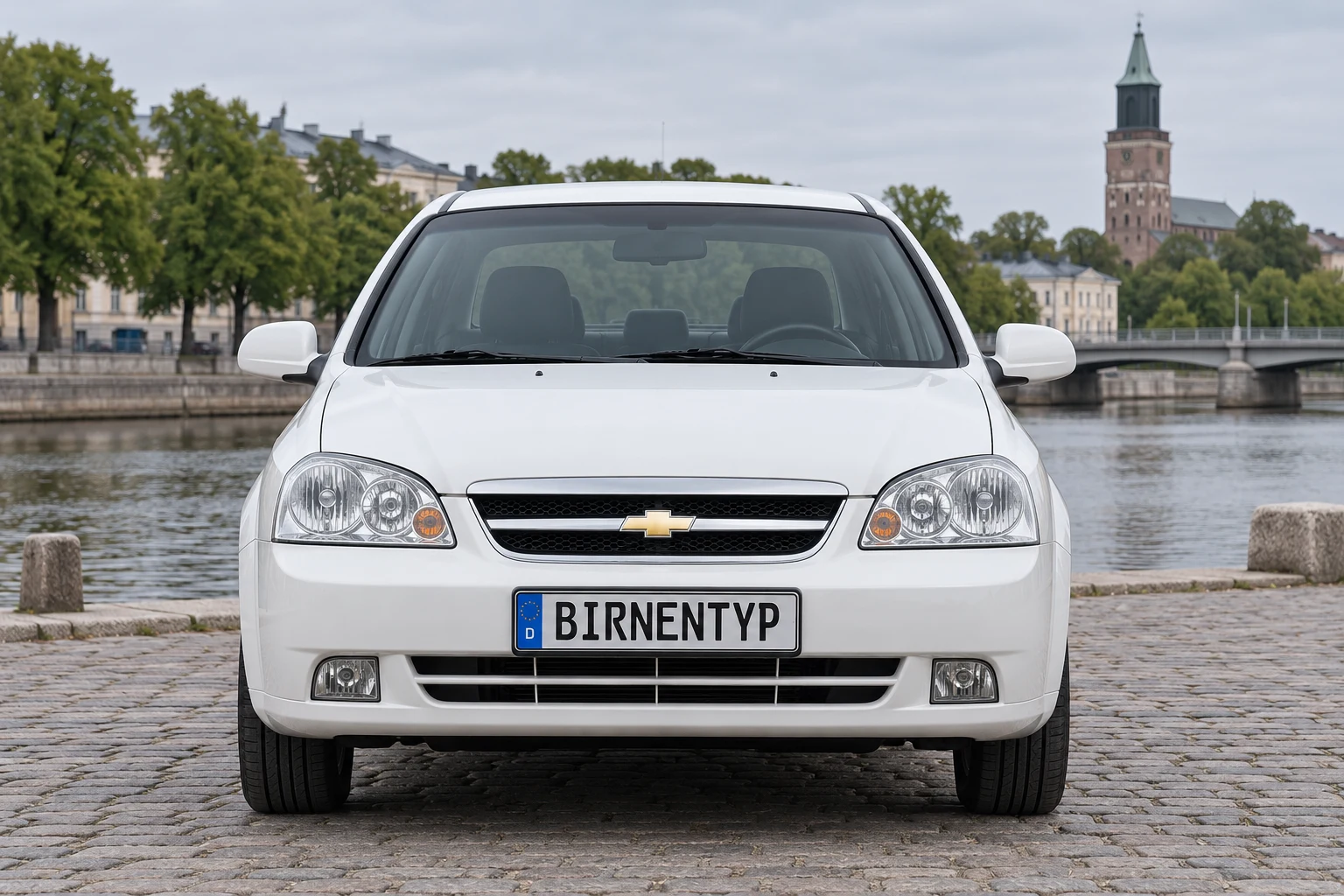 Frontansicht des Chevrolet Lacetti/Nubira 1 (Nubira Limousine) (mit KI erzeugt)