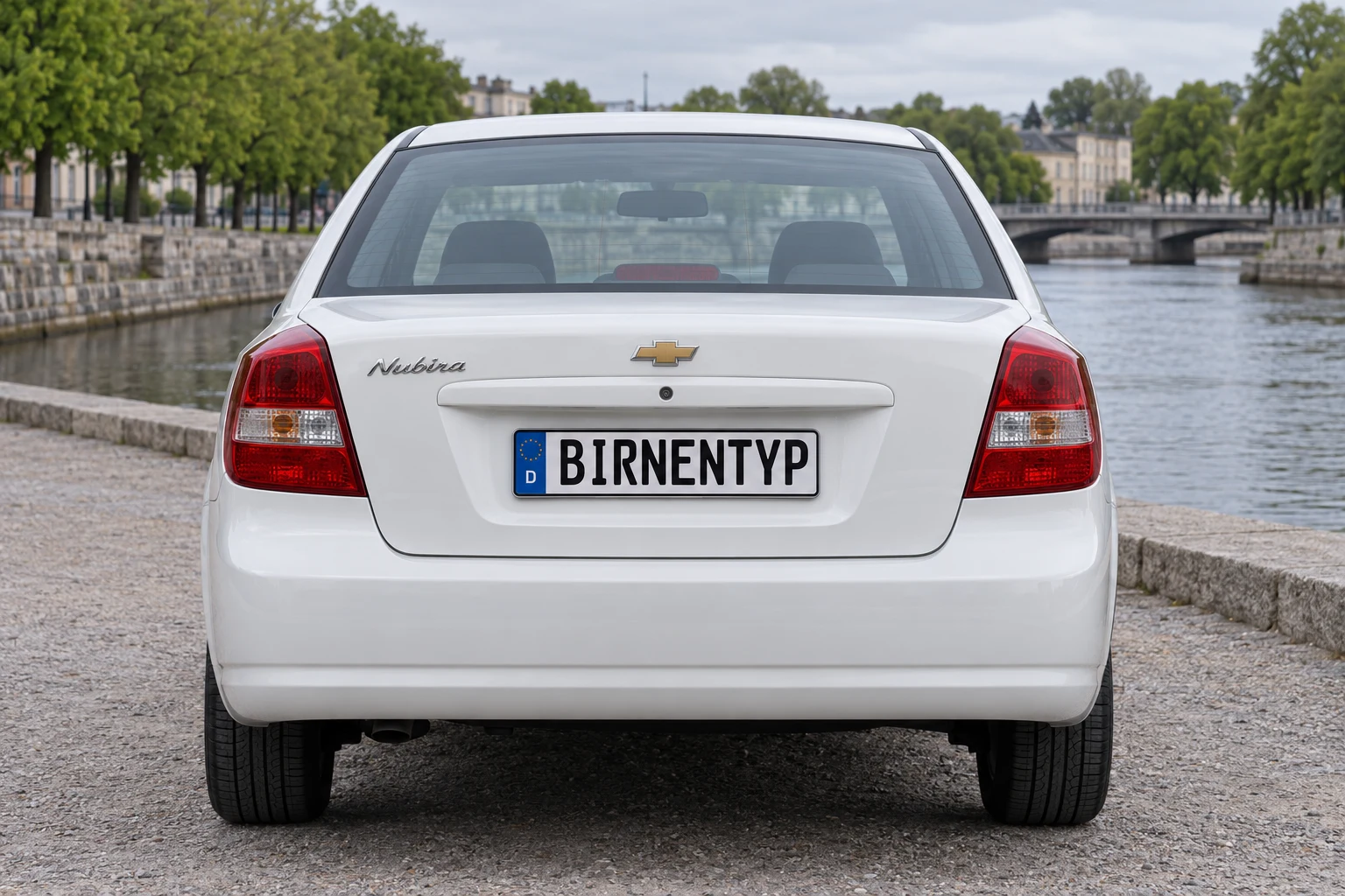 Heck-Ansicht des Chevrolet Lacetti/Nubira 1 (Nubira Limousine) (mit KI erzeugt)