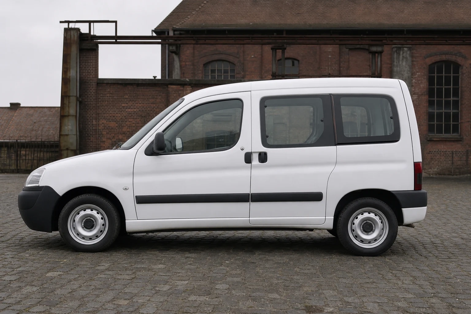 Seitenansicht (Fahrerseite) des Citroën Berlingo 1. Gen als Kombi (mit KI erzeugt)