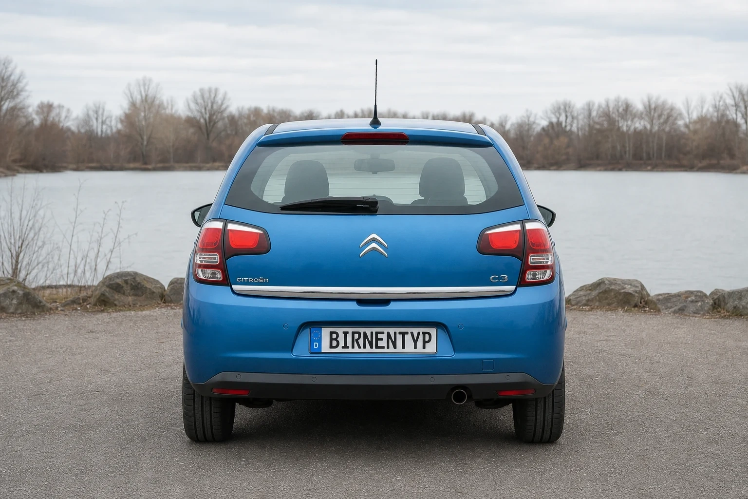 Heck-Ansicht des Citroën C3 2. Gen (mit KI erzeugt)