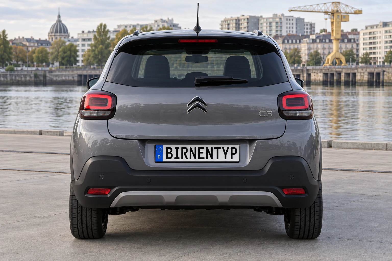 Heck-Ansicht des Citroën C3 4 (mit KI erzeugt)