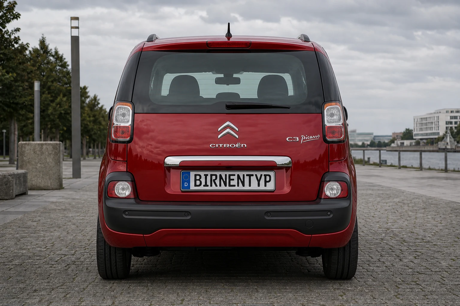 Heck-Ansicht des Citroën C3 Picasso 1 (mit KI erzeugt)