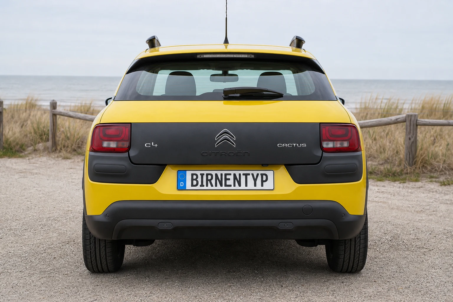 Heck-Ansicht des Citroën C4 Cactus 1 (mit KI erzeugt)