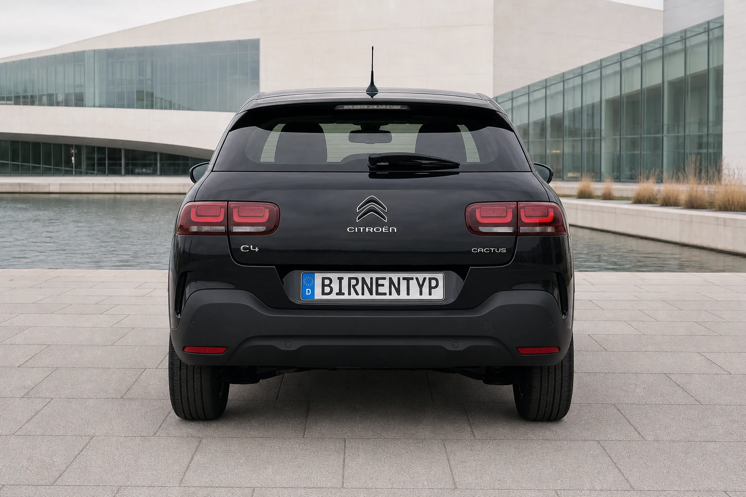 Heck-Ansicht des Citroën C4 Cactus 2 (mit KI erzeugt)