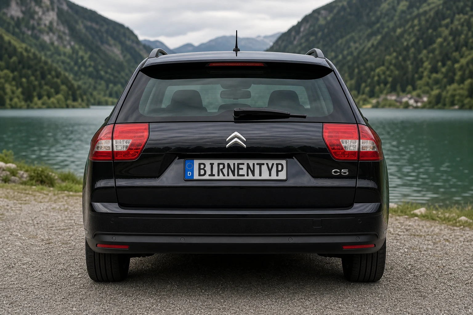 Heck-Ansicht des Citroën C5 2 (Kombi) (mit KI erzeugt)