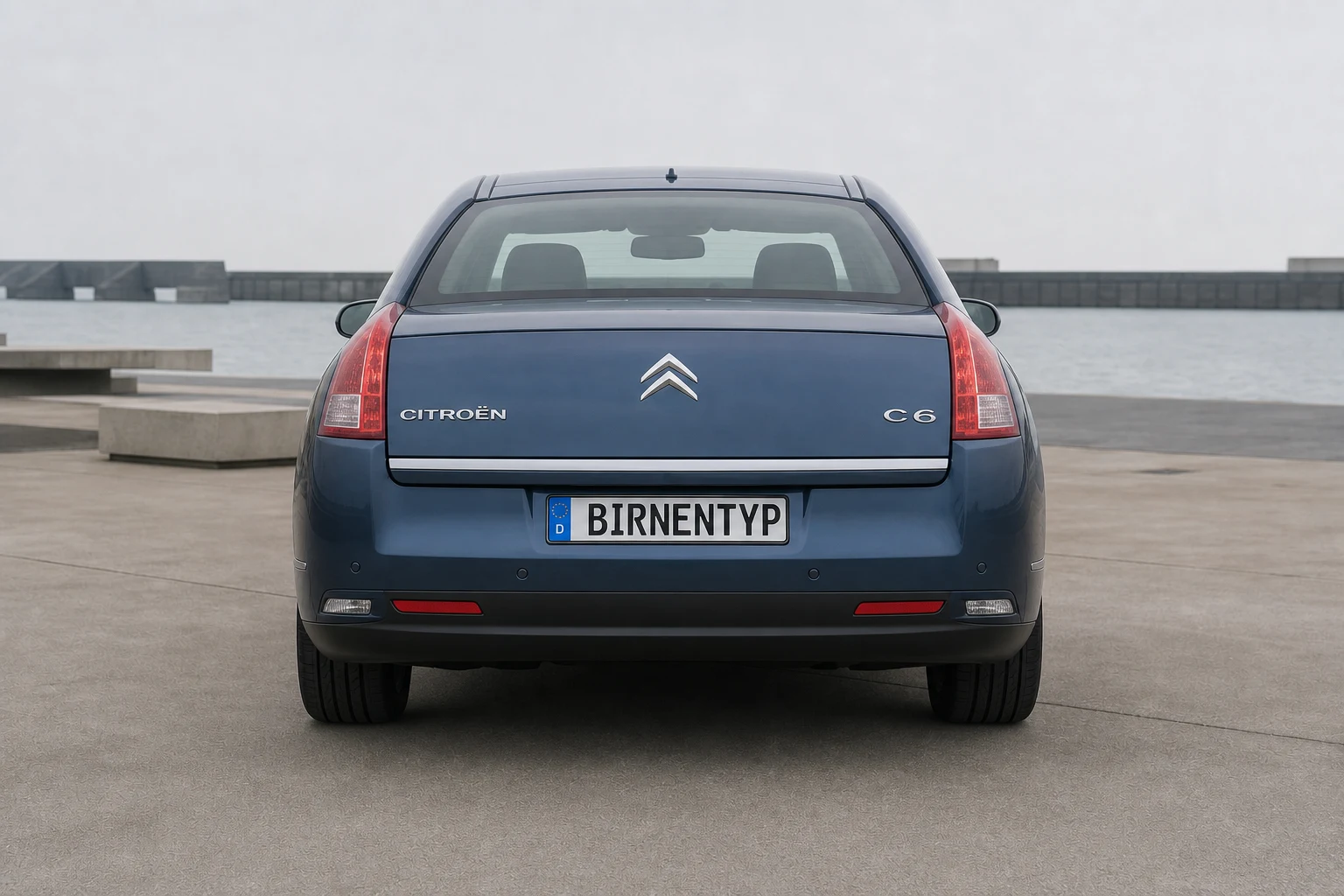 Heck-Ansicht des Citroën C6 1 (mit KI erzeugt)