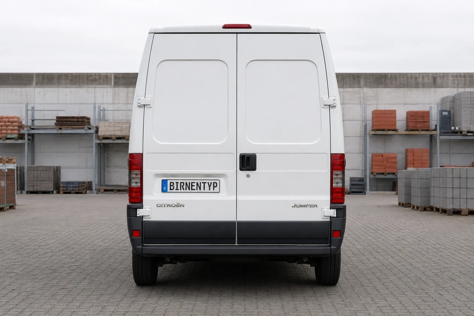 Heck-Ansicht des Citroën Jumper 1. Gen (mit KI erzeugt)