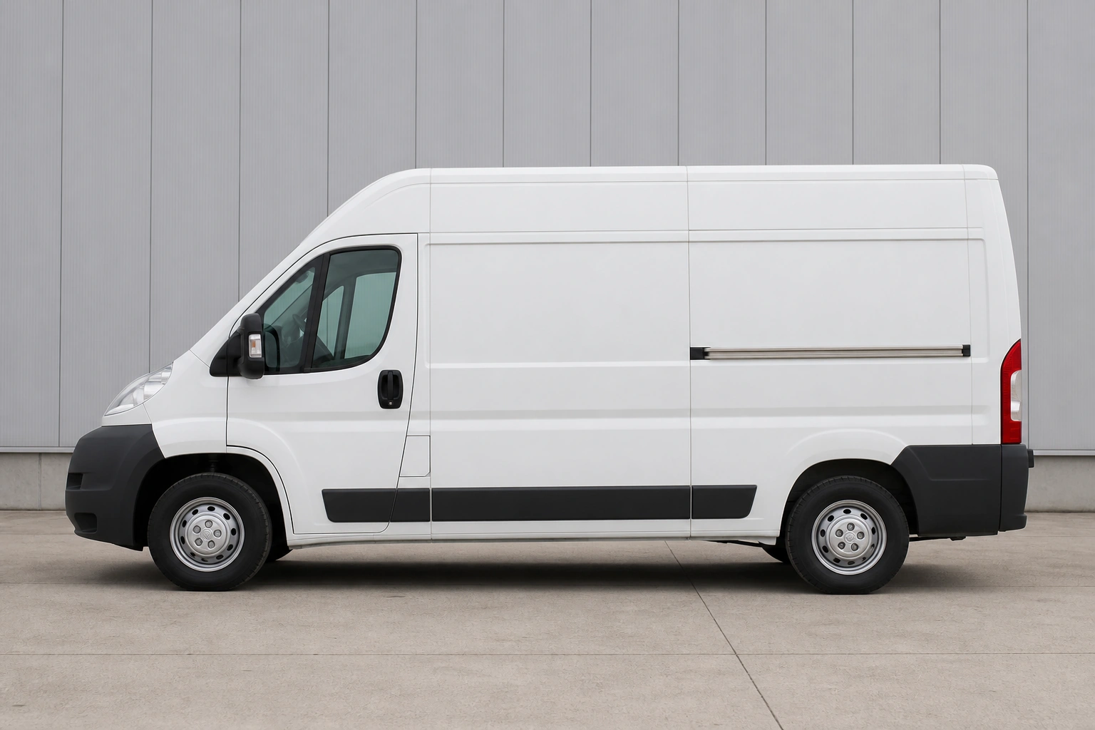 Seitenansicht (Fahrerseite) des Citroën Jumper 2 als Kastenwagen / Bus / Wohnmobil (mit KI erzeugt)