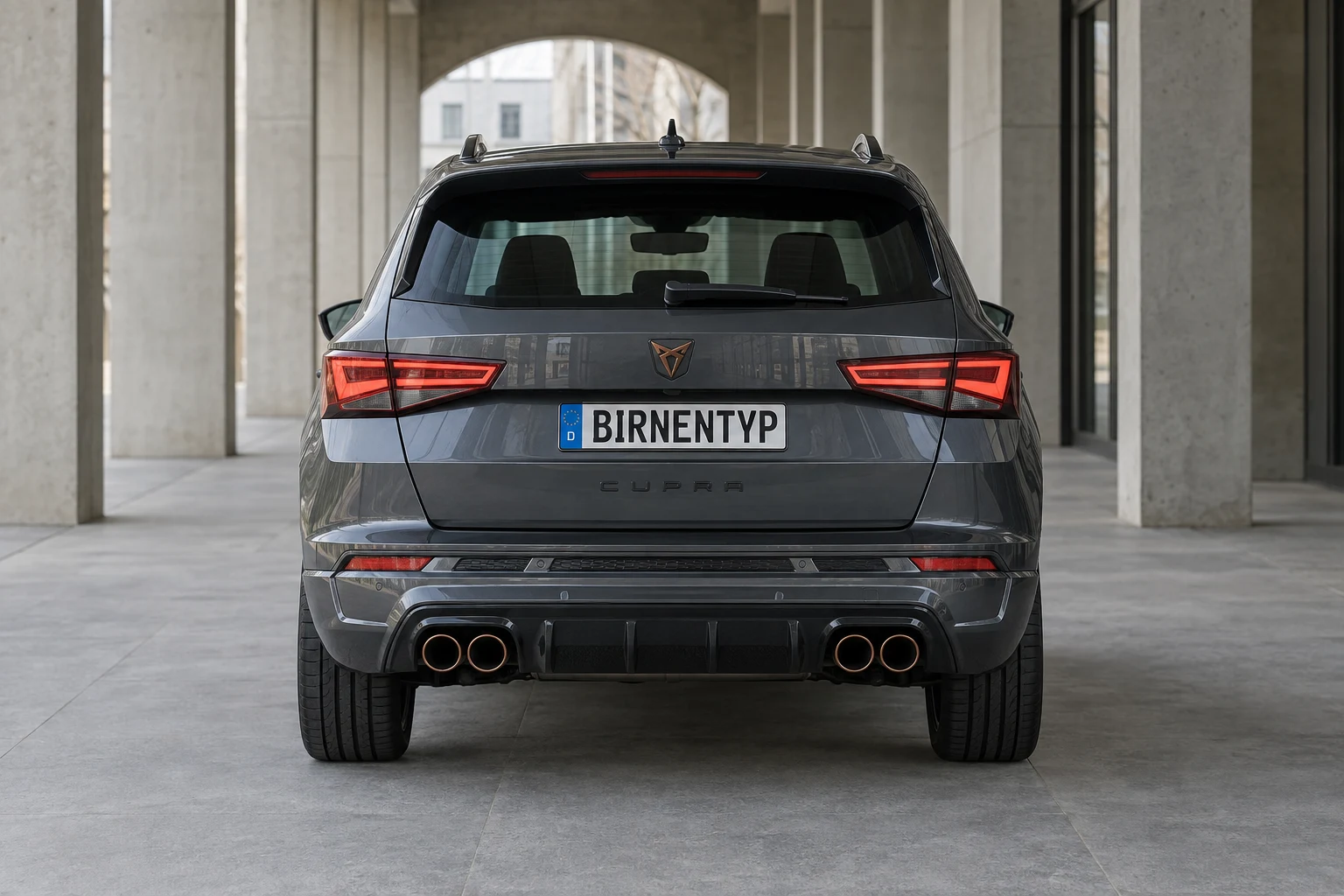 Heck-Ansicht des Seat / Cupra Ateca 1 Facelift (mit KI erzeugt)