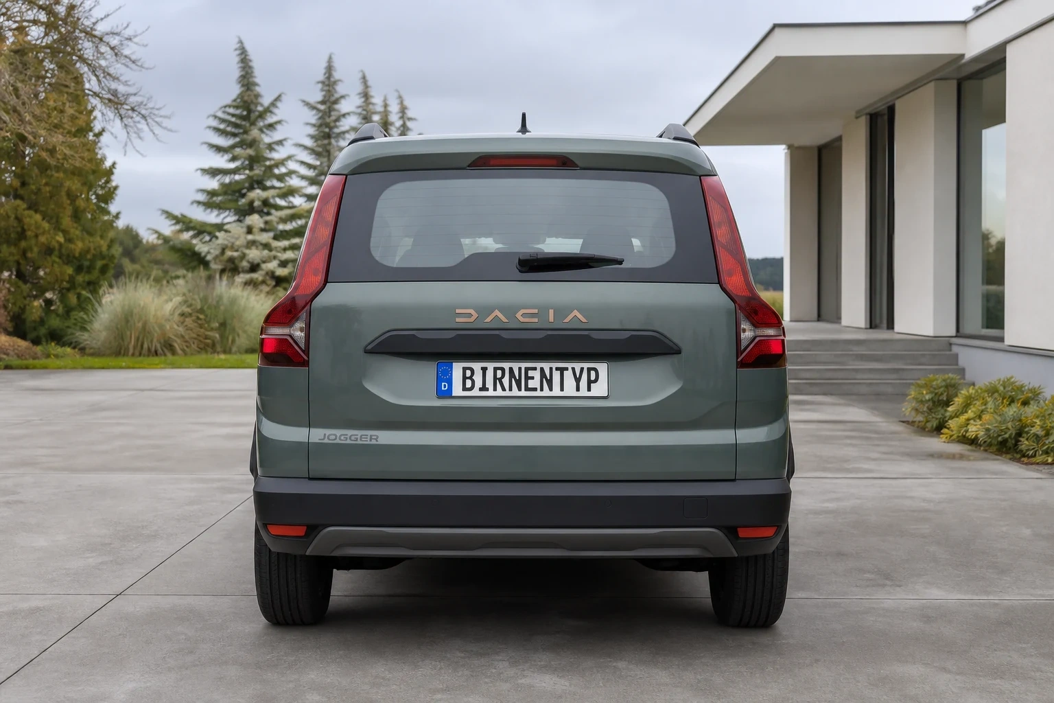 Heck-Ansicht des Dacia Jogger 1. Gen (mit KI erzeugt)