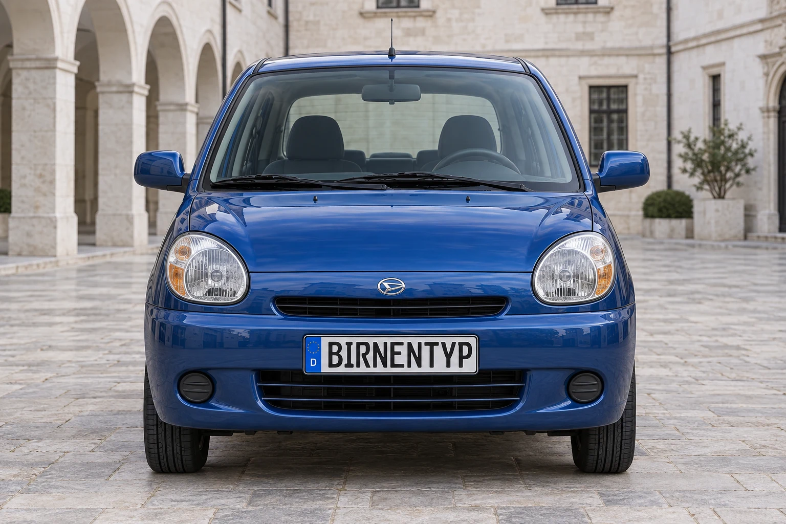 Frontansicht des Daihatsu Sirion 1 (mit KI erzeugt)