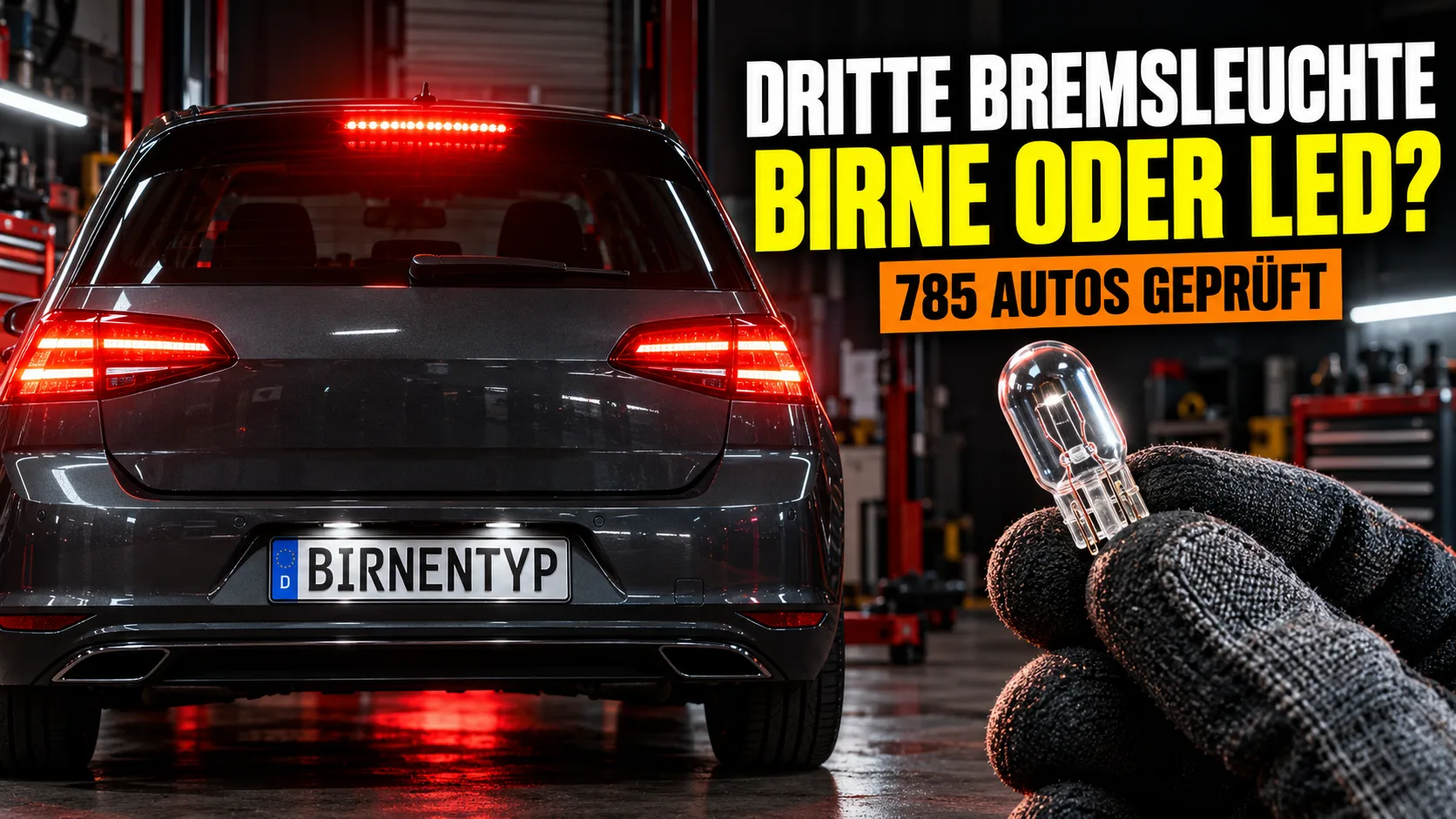 Dritte Bremsleuchte: Welche Birne steckt drin – und wo ist sie längst LED? (mit KI erzeugt)