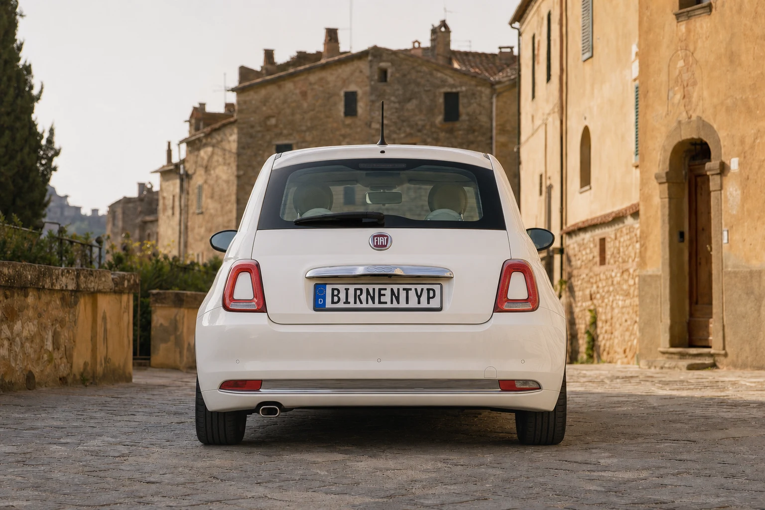 Heck-Ansicht des Fiat 500 1. Gen