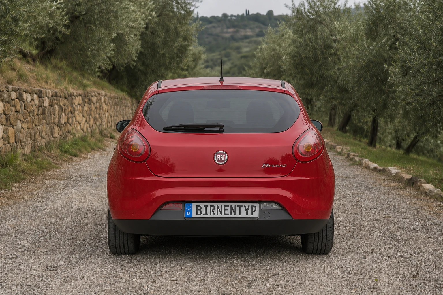 Heck-Ansicht des Fiat Bravo 2 (mit KI erzeugt)