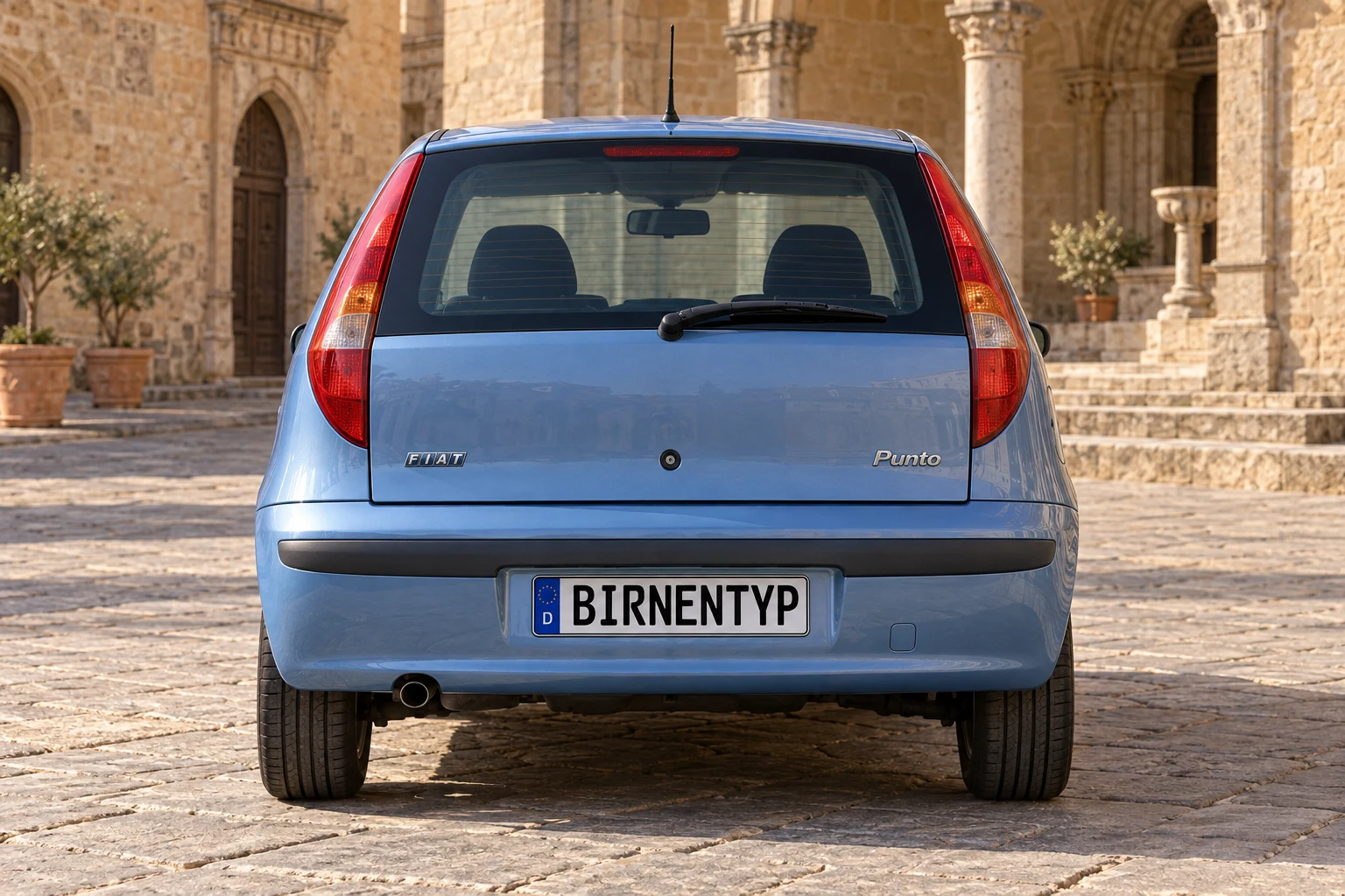 Heck-Ansicht des Fiat Punto 2 (mit KI erzeugt)