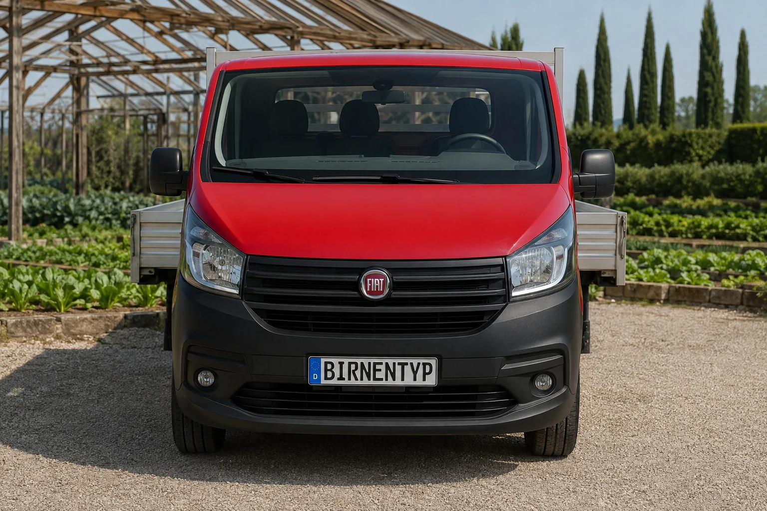 Frontansicht des Fiat Talento 1. Gen (Pritsche / Fahrgestell) (mit KI erzeugt)