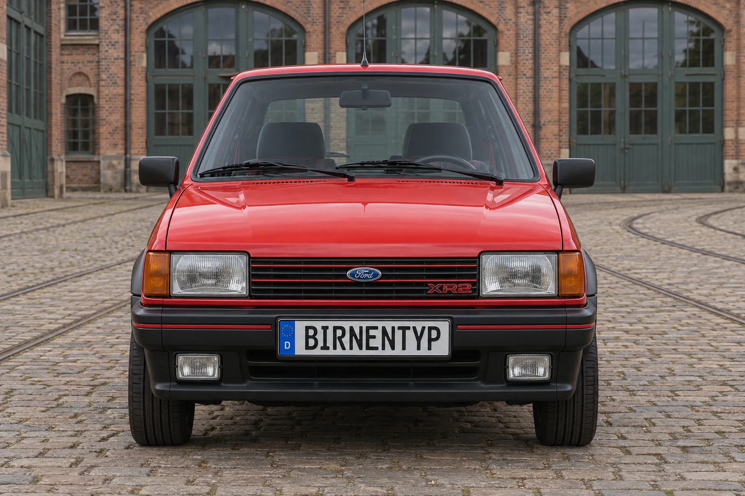 Frontansicht des Ford Fiesta 2 (XR2) (mit KI erzeugt)