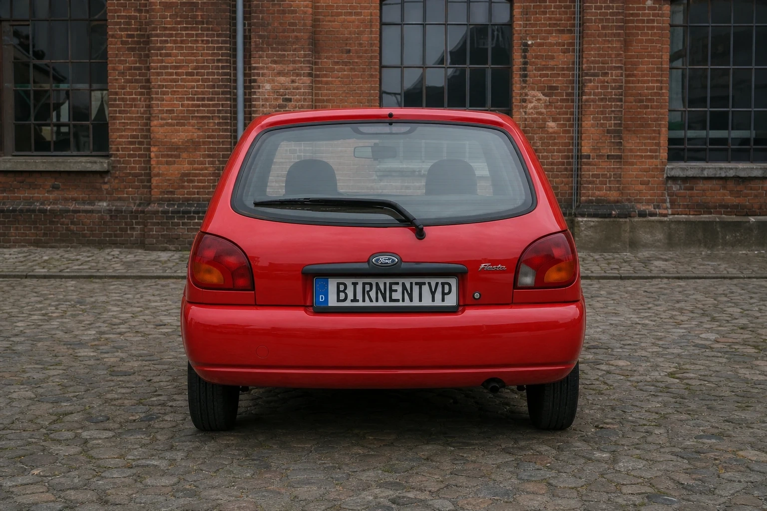 Heck-Ansicht des Ford Fiesta 4. Gen (mit KI erzeugt)