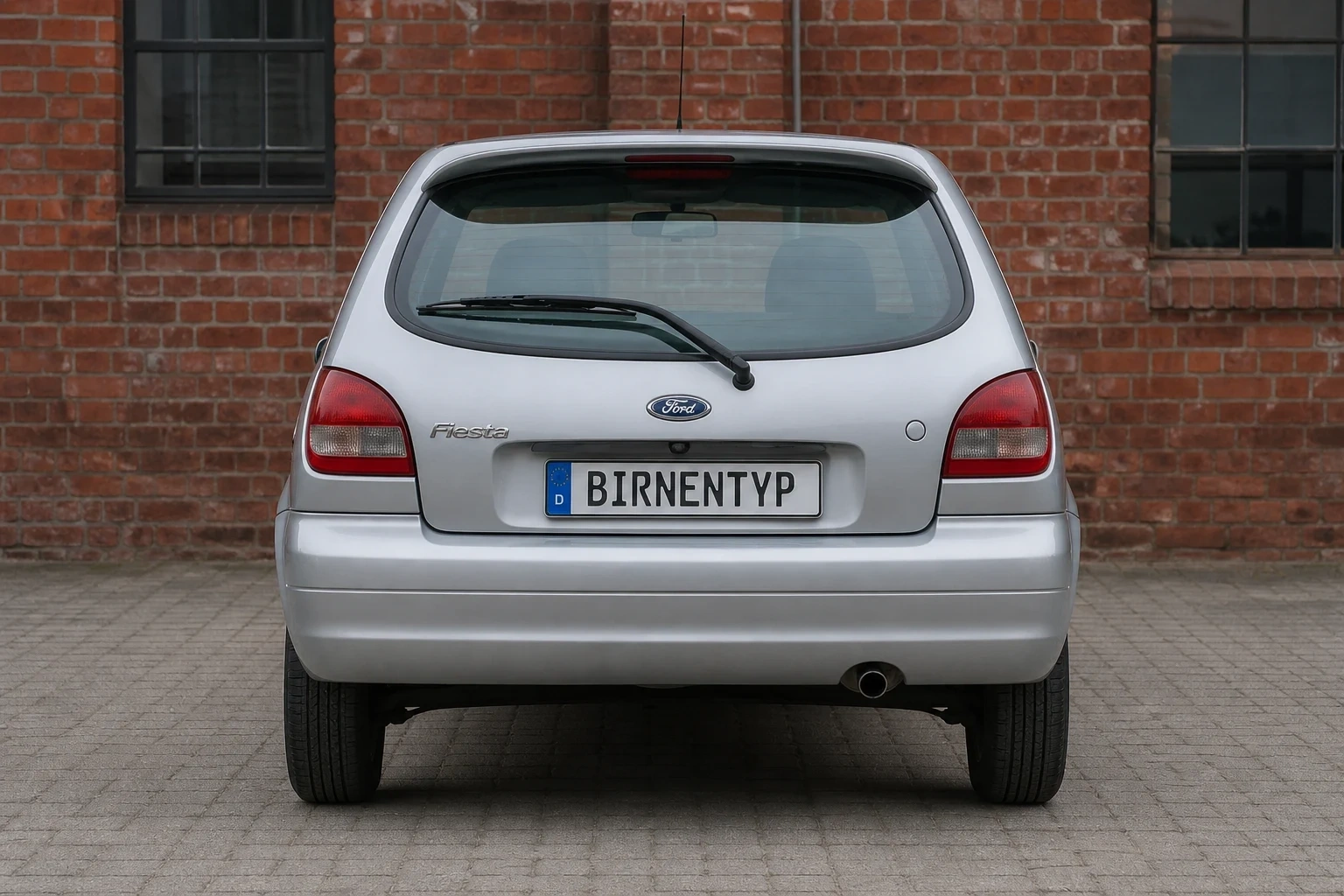 Heck-Ansicht des Ford Fiesta 5. Gen (mit KI erzeugt)