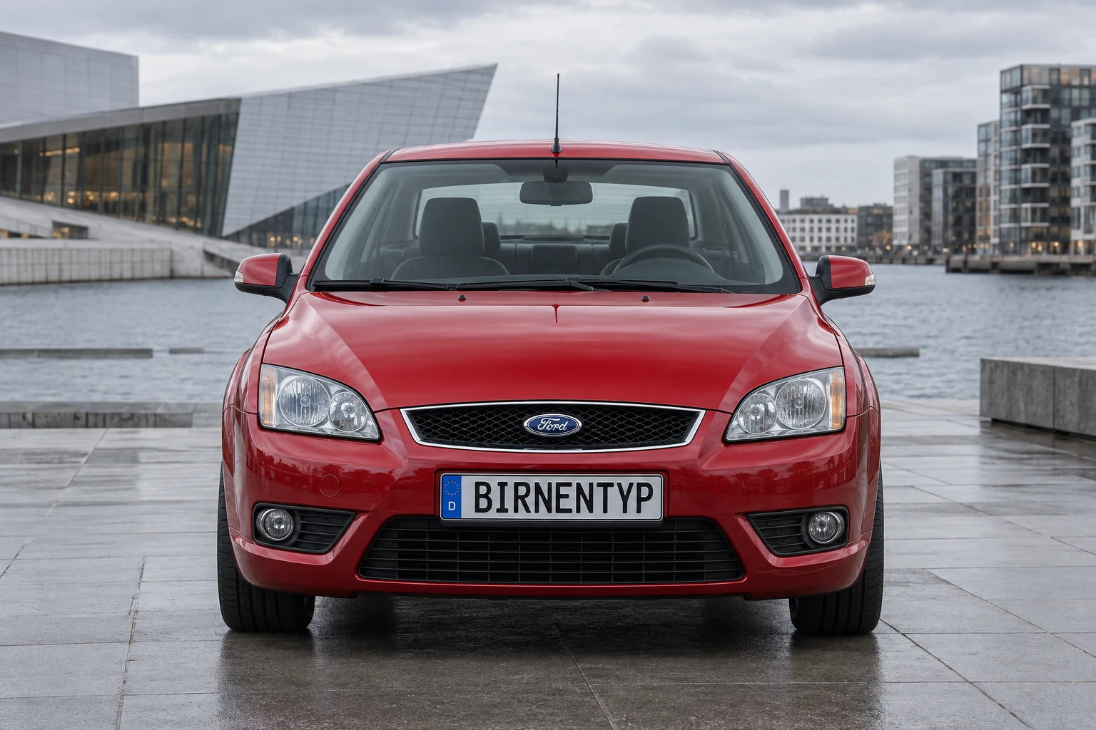 Frontansicht des Ford Focus MK2 (Coupé-Cabriolet (CC)) (mit KI erzeugt)