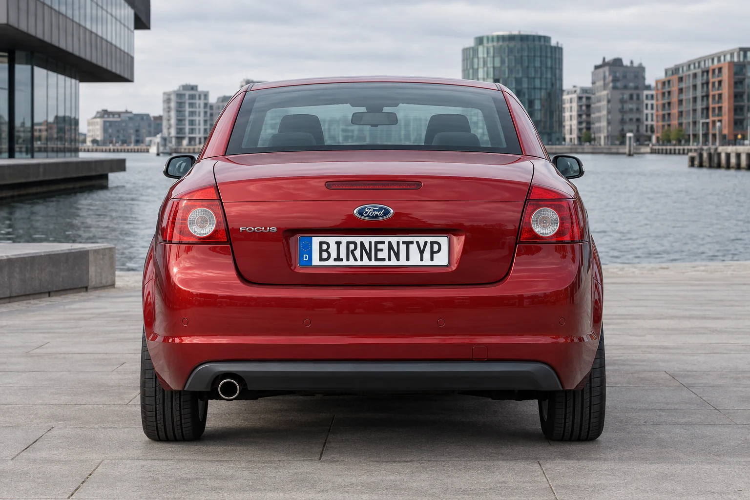 Heck-Ansicht des Ford Focus MK2 (Coupé-Cabriolet (CC)) (mit KI erzeugt)