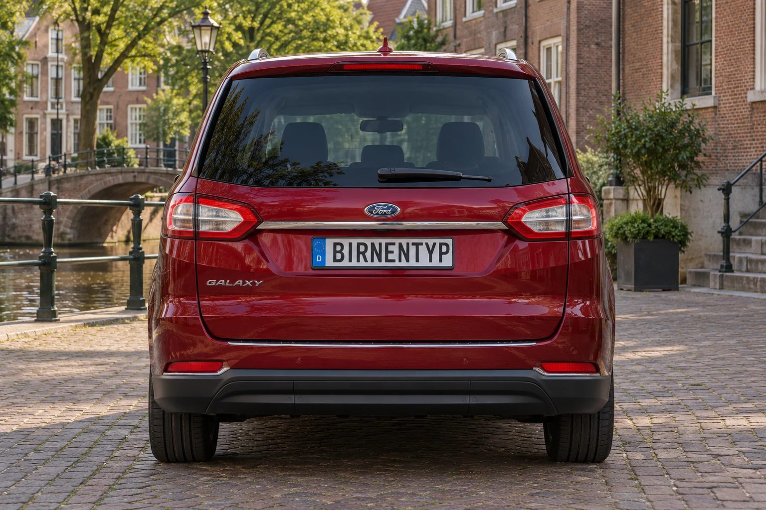 Heck-Ansicht des Ford Galaxy 3 (mit KI erzeugt)