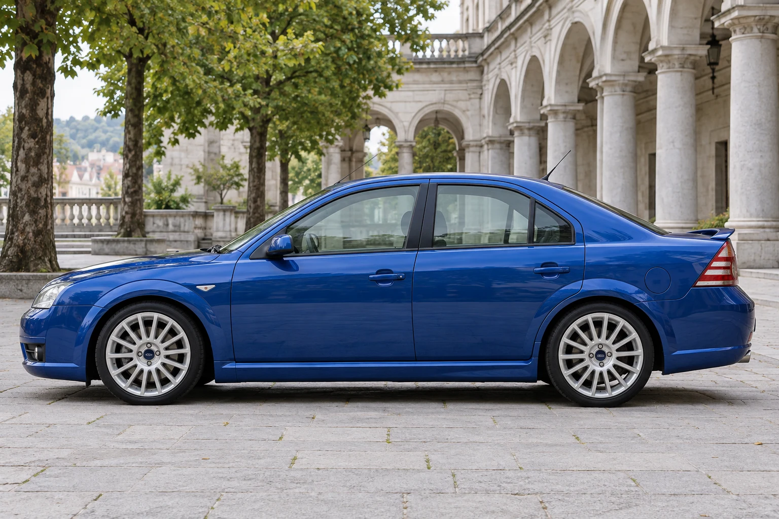 Seitenansicht (Fahrerseite) des Ford Mondeo 3 als ST220 (3.0 V6 226 PS) (mit KI erzeugt)