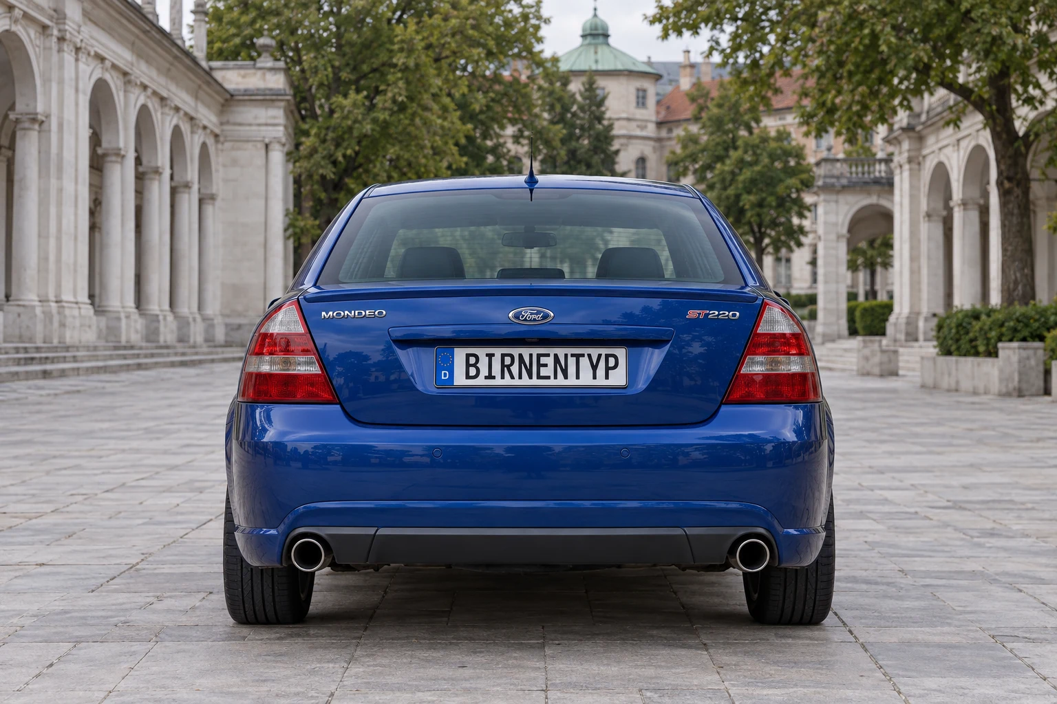 Heck-Ansicht des Ford Mondeo 3 (ST220 (3.0 V6 226 PS)) (mit KI erzeugt)