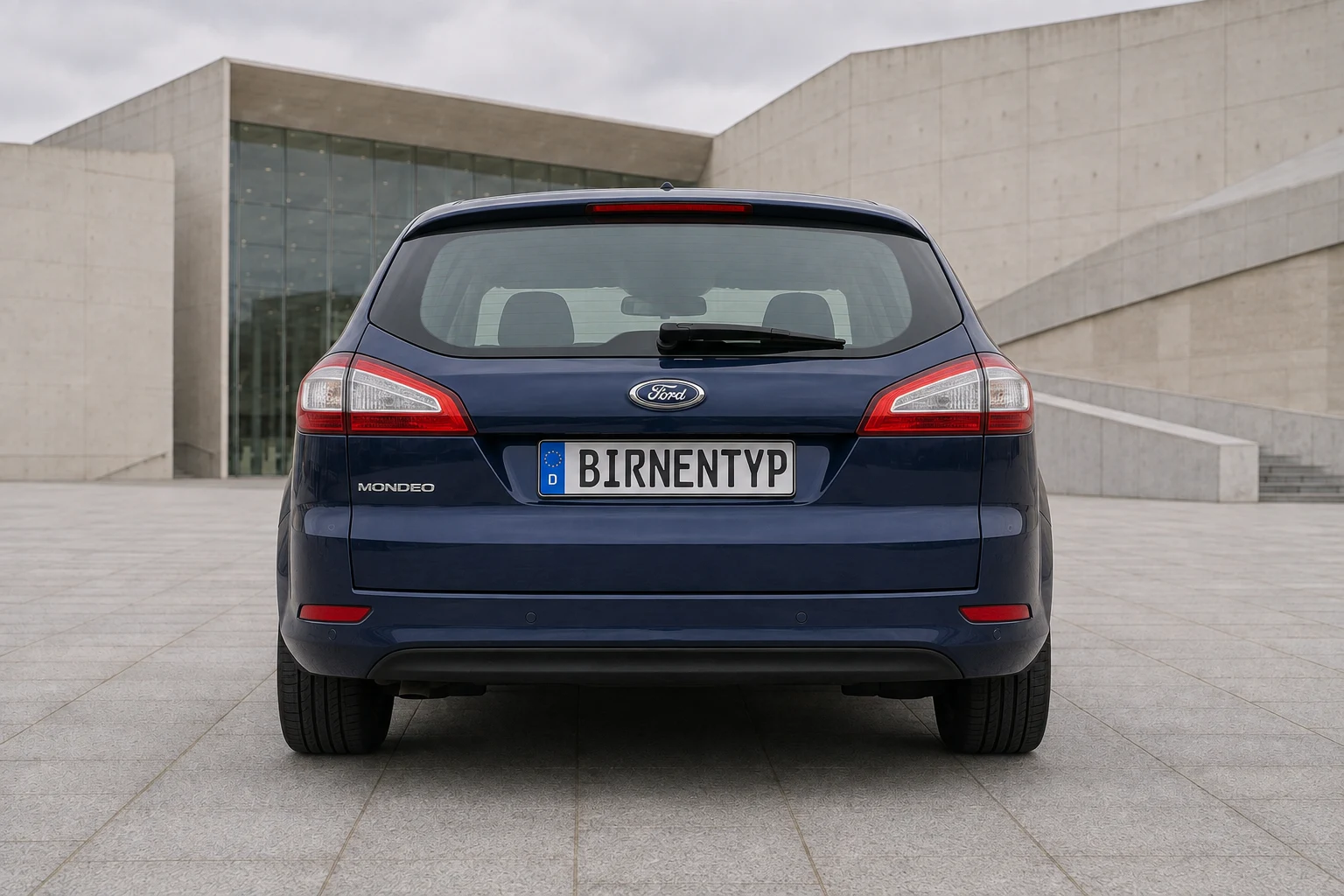 Heck-Ansicht des Ford Mondeo (Fließheck (5-türig)) (mit KI erzeugt)