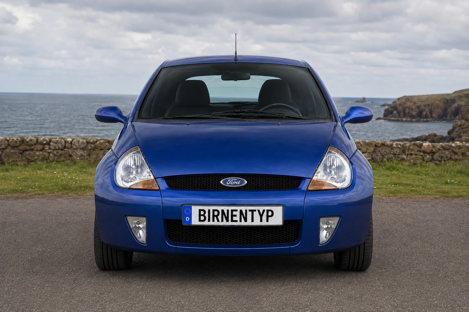 Frontansicht des Ford Ka 1. Gen (SportKa (1.6 8V)) (mit KI erzeugt)