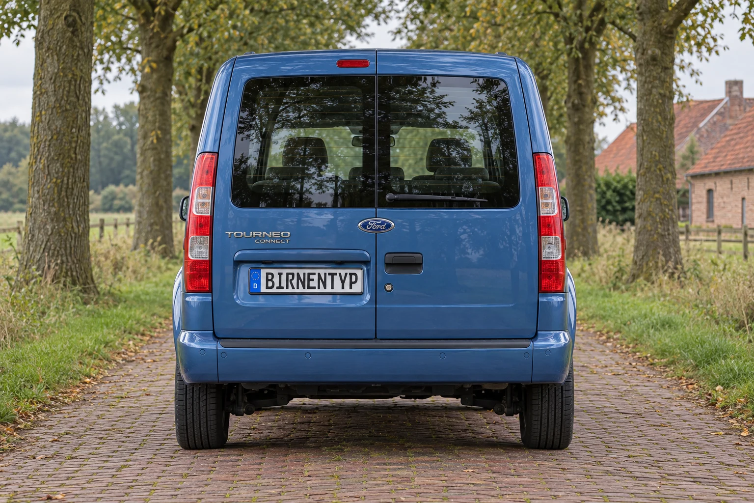 Heck-Ansicht des Ford Tourneo Connect 1 (mit KI erzeugt)