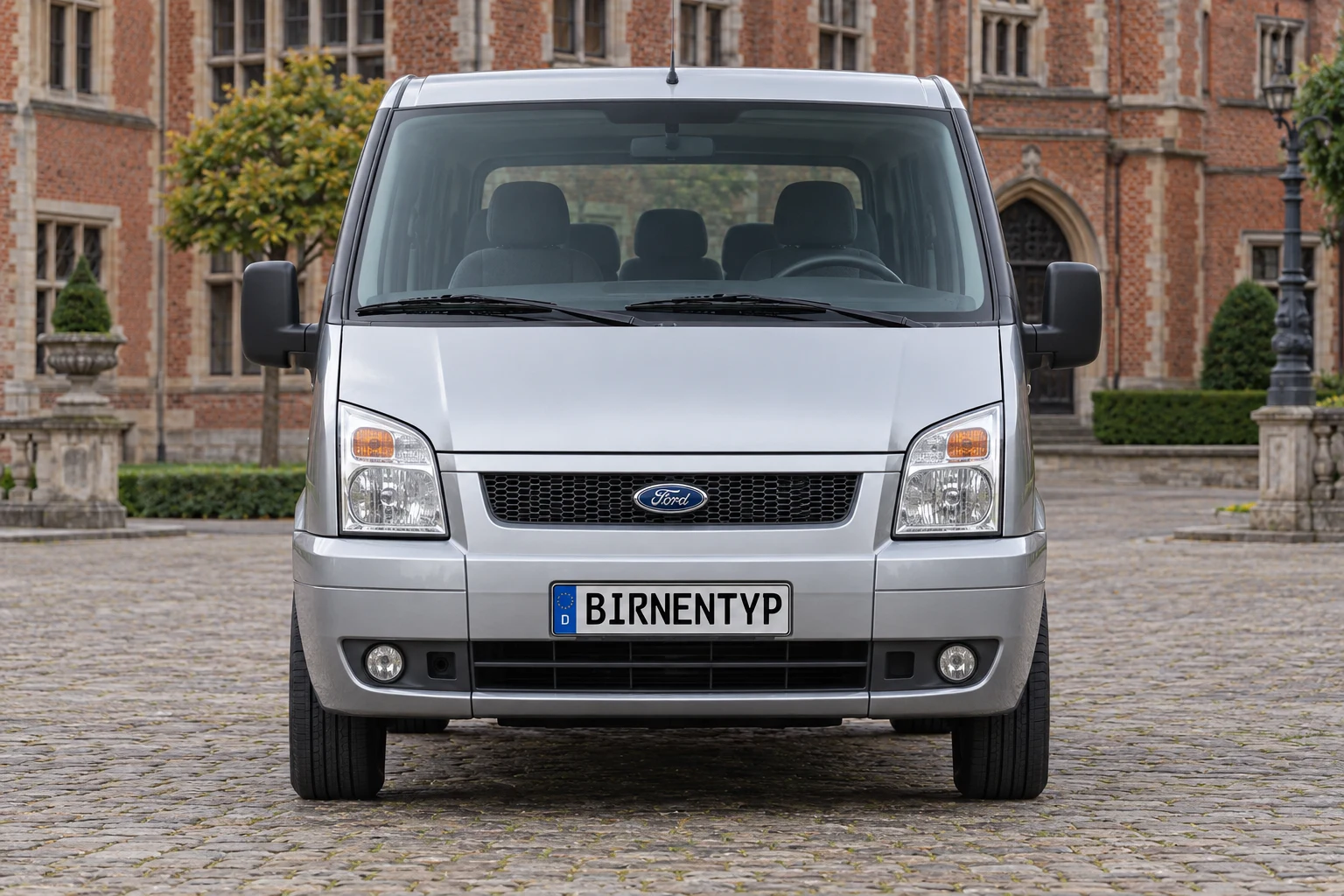 Frontansicht des Ford Transit 5 (Bus / Tourneo) (mit KI erzeugt)