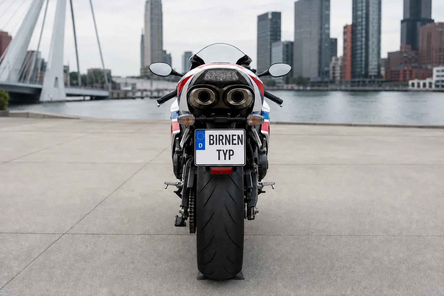 Heck-Ansicht der Honda CBR-1000-RA (& -RR) (mit KI erzeugt)
