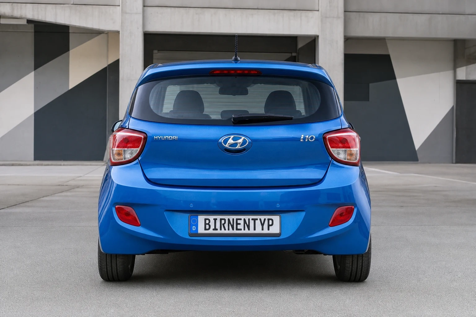 Heck-Ansicht des Hyundai i10 2. Gen (mit KI erzeugt)